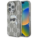 Husa iPhone 16 Pro Max Karl Lagerfeld IML Luxury Electroplated, Karl Head, negru, KLHCP16XHKLPKHK