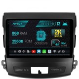 Navigatie Mitsubishi Outlander Peugeot 4007 Citron C-Crosser, Android 13, X-Octacore 8GB RAM + 256GB ROM, 9.5 Inch - AD-BGX9008+AD-BGRKIT276