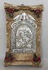 Icoana Sf. Dimitrie Argintata, Gresie Vintage 1950, Greceasca, Ornată Floral, 9.5x6cm