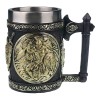 Cana Perete Dublu Soldat Armura 400ml Rasina Neagra 14cm - Cadou Original Cafea Ziua Indragostitilor