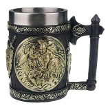 Cana cu perete dublu cu soldat soldat in armura, 400 ml, 1669H