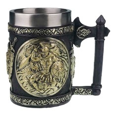 Cana cu perete dublu cu soldat soldat in armura, 400 ml, 1669H