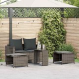Gossi set canapea gradina 5 piese cu perne stivuibile polirattan gri