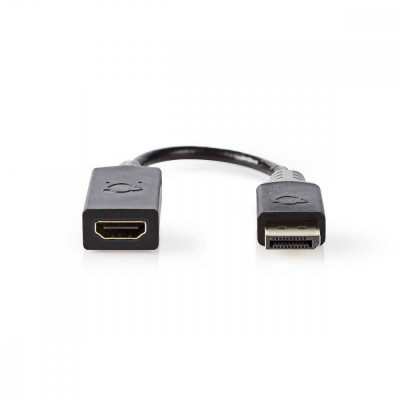 Cablu adaptor 4K DisplayPort v1.2 tata - HDMI mama 0.2m gri Nedis foto