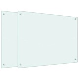Cumpara ieftin Panou antistropi bucatarie 2 buc. alb 80x60cm sticla securizata