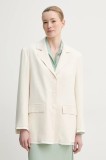 ISABELLE BLANCHE blazer din amestec de in culoarea bej, un singur rand de nasturi, neted, IS25SS-J087-T005