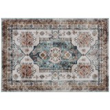 HOMCOM Covor Vintage Antiderapant și Lavabil cu Fir Scurt 230x160cm Multicolor | Aosom Romania