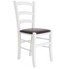 Scaun Paesana - cadru alb - imitatie piele maro - 15611