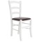 Scaun Paesana - cadru alb - imitatie piele maro - 15611