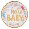 Farfurii Carton Baby Shower, Multicolor, Set 6 bucăți, 23cm, Oem