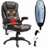 Scaun Rotativ Mercaton, de Birou cu Functie Masaj in 6 Puncte si Incalzire Lombara, Piele Ecologica si PVC, Maxim 130 Kg, 62x68x