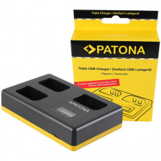 Încărcător triplu Sony NP-FW50 cu cablu USB tip C - Patona