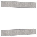 Cumpara ieftin Dulapuri TV, 4 buc, gri beton, 100x30x30 cm, lemn prelucrat