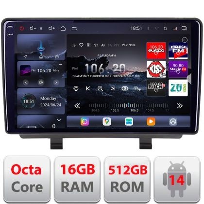 Navigatie Opel Zafira C 2011-2019 Qled 2K Octa Core 16+512 LTE 4G DSP Wifi 5Ghz android auto carplay radio gps internet KIT-zafira-c+EDT-E809-2K CarSt