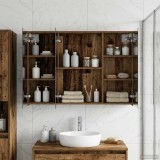 vidaXL Dulap cu oglindă pentru baie Lemn vechi 100 x 14,5 x 70 cm 889125