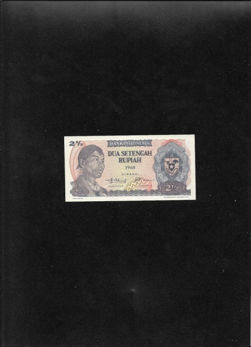 Rar! Indonezia 2 1/2 rupiah 1968 seria030162 unc