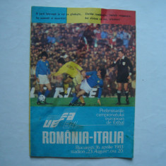 Program meci fotbal Romania - Italia, 16 aprilie 1983