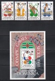 Dominica 1988 - Jocurile Olimpice - Seul, Serie + Colita, MNH, Nestampilat