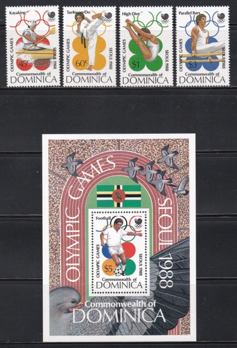 Dominica 1988 - Jocurile Olimpice - Seul, Serie + Colita, MNH