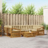 Cumpara ieftin Set de canapele de exterior 7 buc. 6-Locuri Natural si Bej