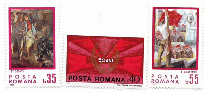 Romania (371) - Semicentenarul P.C.R., 1971 - serie neobliterata