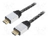 Cablu HDMI - HDMI, din ambele par&amp;amp;#355;i, HDMI mufa, 1.5m, negru, AKYGA - AK-HD-15P foto
