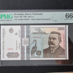 PMG 66 Bancnota gradata 200 lei 1992