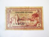 Cumpara ieftin Rara! Tunisia-Protectorat Francez 50 Centimes 1943 WWII,bancnota din imagini la cel mai mic pret