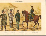 CPIB 16342 CARTE POSTALA - BUCURESTI. UNIFORME ALE ARMATEI ROMANE LA 1877