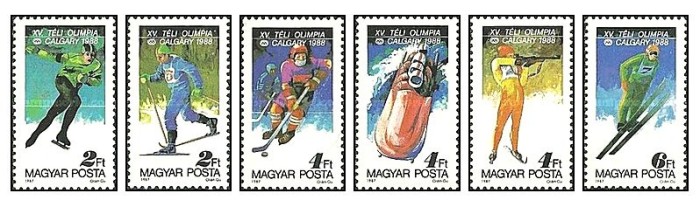 Ungaria 1987 - Jocurile Olimpice Calgary, sport, serie neuzata