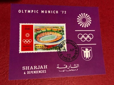 SHARJAH, SPORT MUNICH - COLIȚĂ ȘTAMPILATĂ IMPERF. foto
