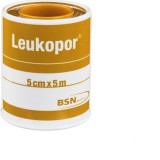 BSN Leukopor Banda Adeziva Hipoalergenica 5cm x 5m, Fixare Bandaje, Piele Sensibila