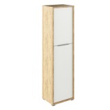 Cumpara ieftin Dulap cu polite mdf natur stejar artizan alb Rioma 50x38x182.6cm