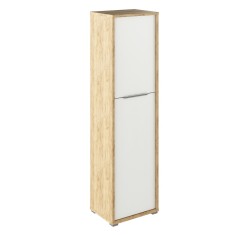 Dulap cu polite mdf natur stejar artizan alb Rioma 50x38x182.6cm