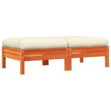 Cumpara ieftin Taburete de gradina cu perne 2 buc. maro ceruit lemn pin