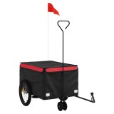 Cumpara ieftin Remorca pentru biciclete, negru si rosu, 30 kg, fier