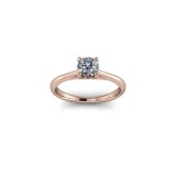 Inel de logodna din aur roze 14K, piatra zirconiu - 63