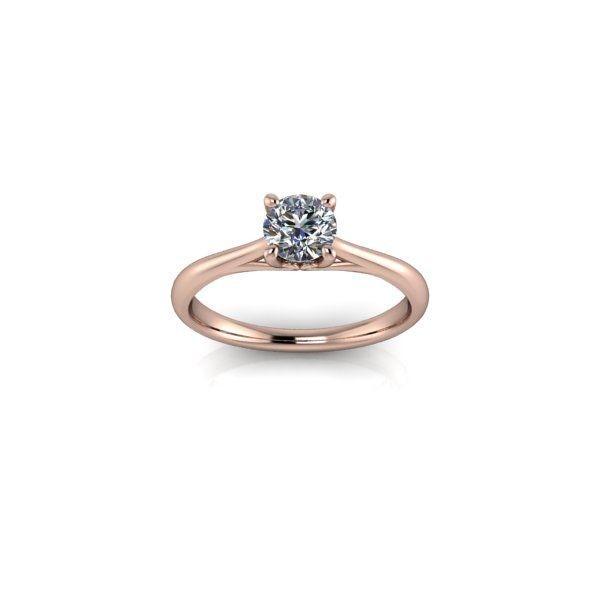 Inel de logodna din aur roze 14K, piatra zirconiu - 53