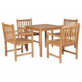 Set mobilier de exterior, 5 piese, lemn masiv de tec, vidaXL