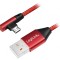 Cablu USB 2.0 A la Micro B &icirc;n unghi 0,3m