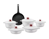 Set oale de inalta calitate din aluminiu 11 piese Zass Gourmet Berlin ZG-ACS 01, Alb - RESIGILAT