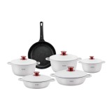 Set oale de inalta calitate din aluminiu 11 piese Zass Gourmet Berlin ZG-ACS 01, Alb - RESIGILAT