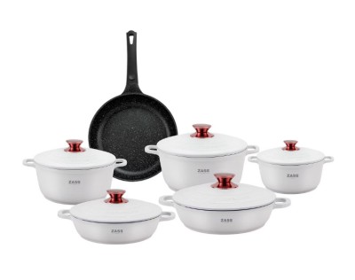 Set oale de inalta calitate din aluminiu 11 piese Zass Gourmet Berlin ZG-ACS 01, Alb - RESIGILAT foto