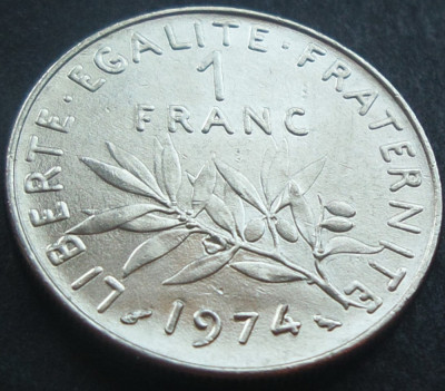 Moneda 1 FRANC - FRANTA, anul 1974 *cod 1711 foto