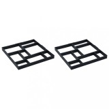 Matrițe pentru pavaje, 2 buc., 50,4 x 50,4 x 4,3 cm, plastic