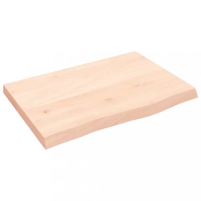 Blat de baie, 60x40x(2-4) cm, lemn masiv netratat