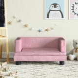 Canapea pentru copii, roz, 60x40x30 cm, catifea GartenMobel Dekor, vidaXL