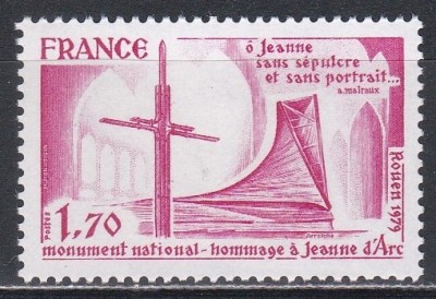 Franta 1979 - Monumentul Național - Omagiu adus Ioanei d&amp;#039;Arc, MNH foto