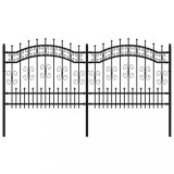 Cumpara ieftin Gard de gradina cu varf tip sulita, negru, 240x100 cm, otel vopsit in camp electrostatic