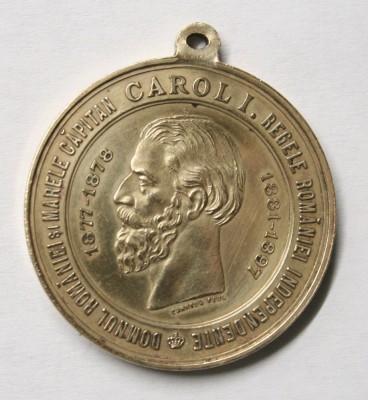 MEDALIE CAROL I 1897 . BRONZ AURIT . foto